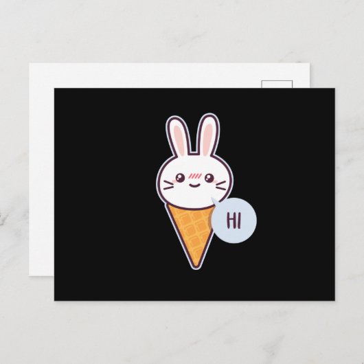 Kawaii Rabbit Briefkaart (Voorkant / Achterkant)