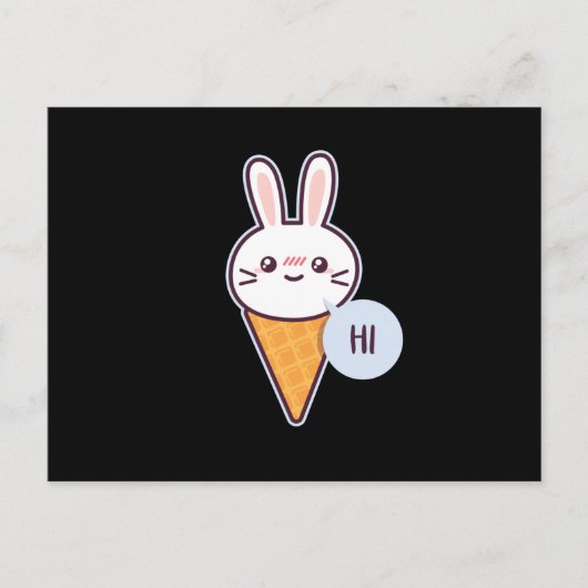 Kawaii Rabbit Briefkaart (Voorkant)