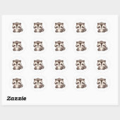 Kawaii Raccoon Ronde Sticker (Vel)