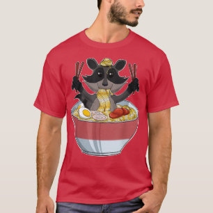 Kawaii Racoon Japans Ramen Noodles I Otaku Anime T-shirt