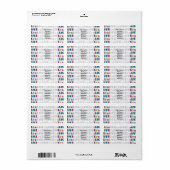 Kawaii Rainbow Alien Monsters Pattern Etiket (Full Sheet)