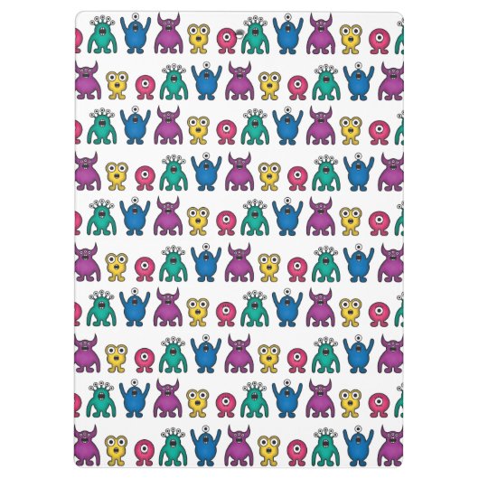 Kawaii Rainbow Alien Monsters Pattern Klembord (Achterkant)