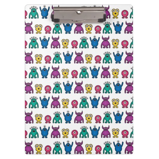 Kawaii Rainbow Alien Monsters Pattern Klembord (Voorkant)
