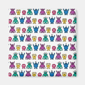 Kawaii Rainbow Alien Monsters Pattern Magneet (Voorkant)