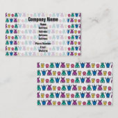 Kawaii Rainbow Alien Monsters Pattern Visitekaartje (Voorkant / Achterkant)