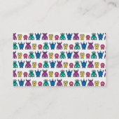 Kawaii Rainbow Alien Monsters Pattern Visitekaartje (Achterkant)