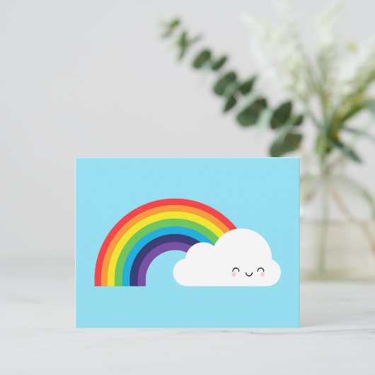 Kawaii Rainbow Briefkaart (Staand voorkant)