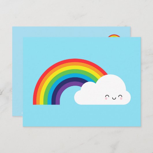 Kawaii Rainbow Briefkaart (Voorkant / Achterkant)
