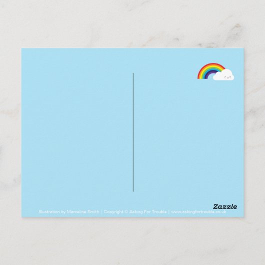 Kawaii Rainbow Briefkaart (Achterkant)