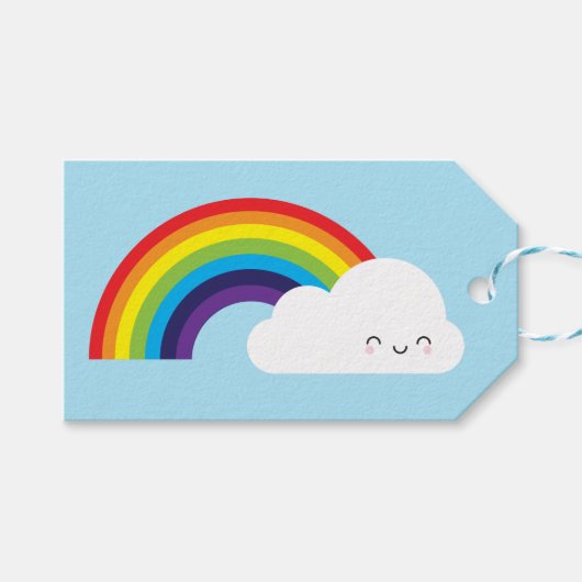 Kawaii Rainbow Cadeaulabel (Voorkant (Horizontaal))