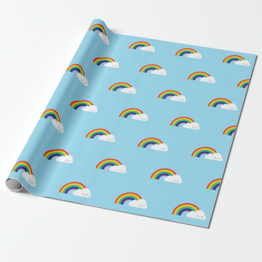 Kawaii Rainbow Cadeaupapier (Uitgerold)