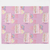 Kawaii Rainbow Cake Pattern – Pastel Paarse Fleece Deken (Voorkant (Horizontaal))