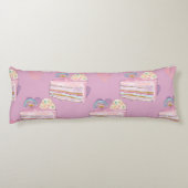 Kawaii Rainbow Cake Pattern – Pastel Paarse Lichaamskussen (Achterkant)