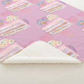 Kawaii Rainbow Cake Pattern – Pastel Paarse Sherpa Deken (3/4)