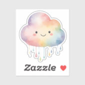 Kawaii Rainbow Cloud-Sticker Sticker (Vel)
