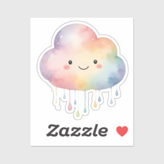 Kawaii Rainbow Cloud-Sticker Sticker