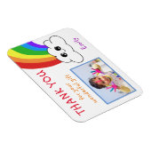 Kawaii Rainbow Clouds Birthday Bedankt voor foto Magneet (Rechterzijde)