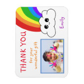 Kawaii Rainbow Clouds Birthday Bedankt voor foto Magneet (Verticaal)