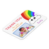 Kawaii Rainbow Clouds Birthday Bedankt voor foto Magneet (Linkerzijde)