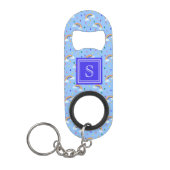 Kawaii Rainbow Clouds - Gepersonaliseerd monogram Mini Flessenopener (Voorkant)