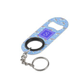 Kawaii Rainbow Clouds - Gepersonaliseerd monogram Mini Flessenopener (Achterkant Gekanteld)