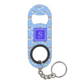 Kawaii Rainbow Clouds - Gepersonaliseerd monogram Mini Flessenopener (Achterkant)