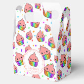 Kawaii Rainbow Cupcake Birthday Party Bedankdoosjes (Geopend)