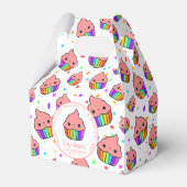 Kawaii Rainbow Cupcake Birthday Party Bedankdoosjes (Voorkant Zijde)