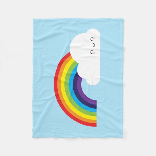 Kawaii Rainbow Fleece Deken (Voorkant)
