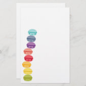 Kawaii Rainbow gestapelde Macarons Briefpapier (Voorkant / Achterkant)