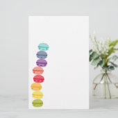 Kawaii Rainbow gestapelde Macarons Briefpapier (Staand voorkant)