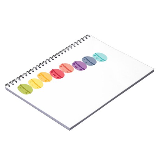 Kawaii Rainbow gestapelde Macarons Notitieboek (Linkerzijde)