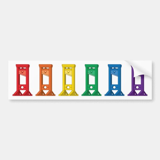 Kawaii Rainbow Guillotine Pride Bumpersticker (Voorkant)