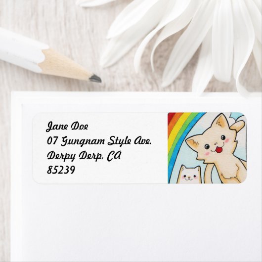 Kawaii Rainbow Kittens labels (Insitu)