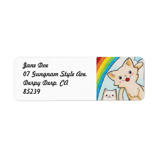 Kawaii Rainbow Kittens  labels