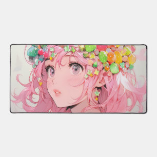 Kawaii Rainbow Pastel Snoep Mushroom Anime Girl Bureaumat