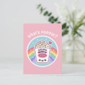 Kawaii Rainbow Popcorn Briefkaart (Staand voorkant)