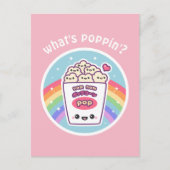 Kawaii Rainbow Popcorn Briefkaart (Voorkant)