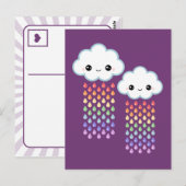 Kawaii Rainbow Rain Briefkaart (Voorkant / Achterkant)