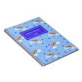 Kawaii Rainbow Rain Storm Pattern Personalized Notitieboek (Rechterzijde)