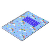 Kawaii Rainbow Rain Storm Pattern Personalized Notitieboek (Linkerzijde)