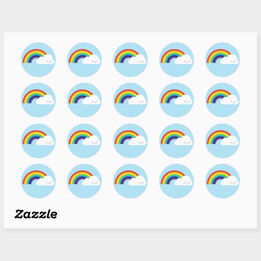 Kawaii Rainbow Ronde Sticker (Vel)