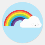 Kawaii Rainbow Ronde Sticker (Voorkant)