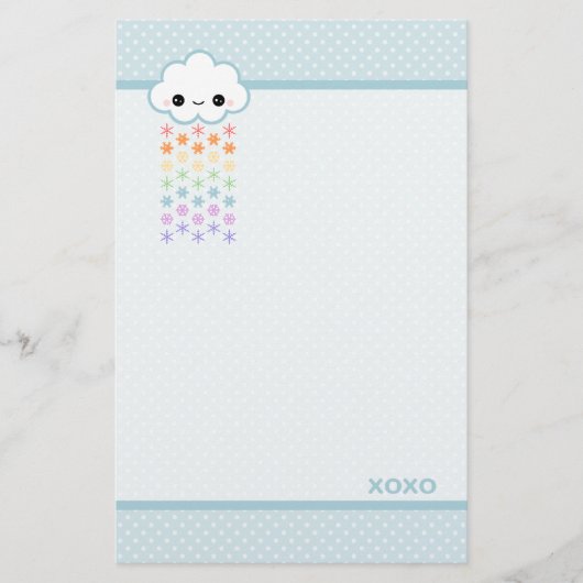Kawaii Rainbow Snow Briefpapier (Voorkant)