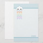 Kawaii Rainbow Snow Briefpapier (Voorkant / Achterkant)