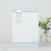 Kawaii Rainbow Snow Briefpapier (Staand voorkant)