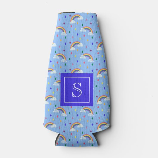 Kawaii Rainbow Sprinkle Pattern gepersonaliseerd Flesjeskoeler (Voorkant)