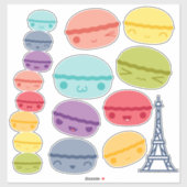 Kawaii Rainbow stacked Macarons Sticker (Vel)
