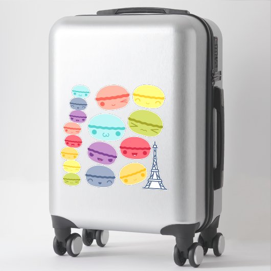 Kawaii Rainbow stacked Macarons Sticker (Koffer)