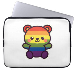 Kawaii Rainbow Teddy – een Schattigee LGBTQ+ Pride Laptop Sleeve